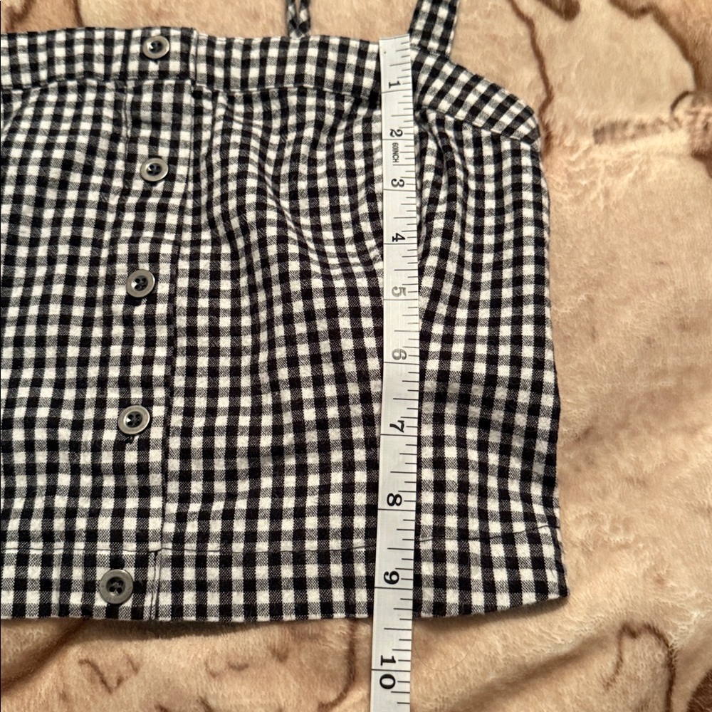 🖤HOLLISTER BLK/WHT GINGHAM CROPPED TANK TOP SIZE S🖤 - Picture 6 of 7